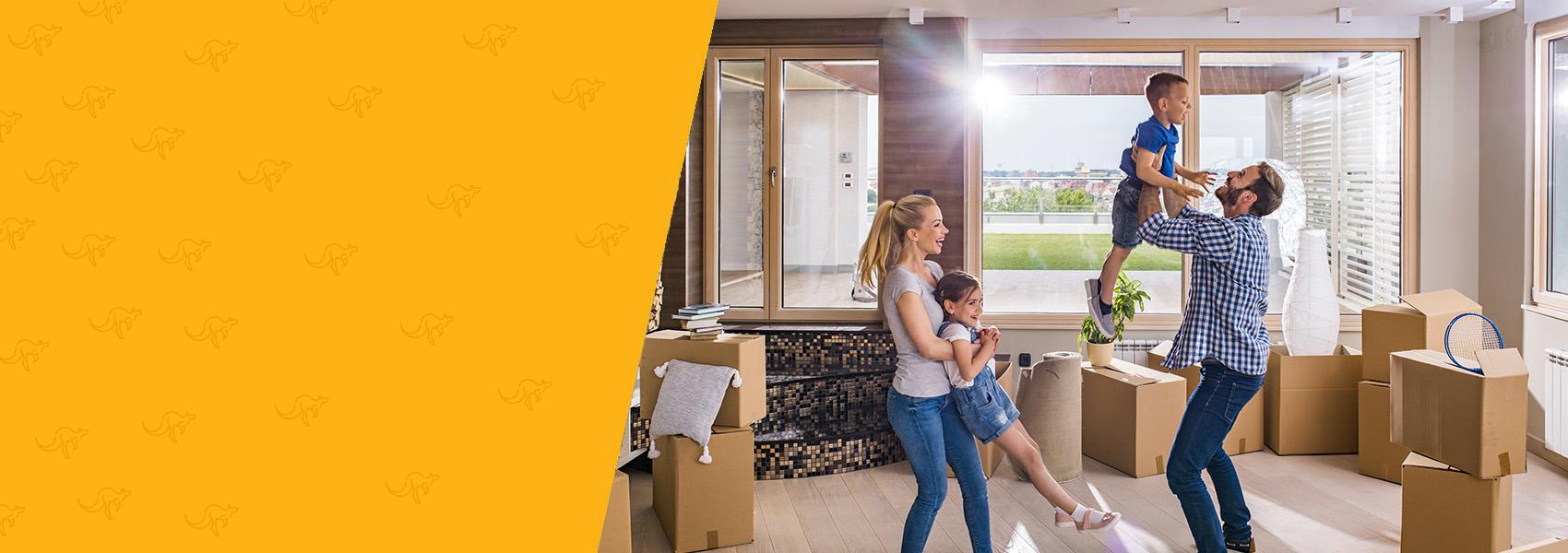 family having fun while removal